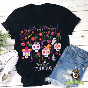 Camiseta de maestro de español con calavera de azúcar del Día de los Muertos, camiseta de calavera, camiseta de Halloween, camiseta de vida de maestro, camiseta de maestro, regalo para maestro