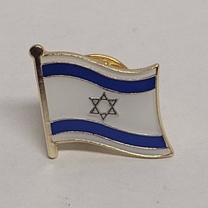 Israel flag lapel pin with butterfly clasp