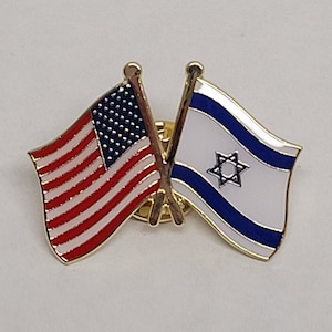 United States supports Israel lapel pin