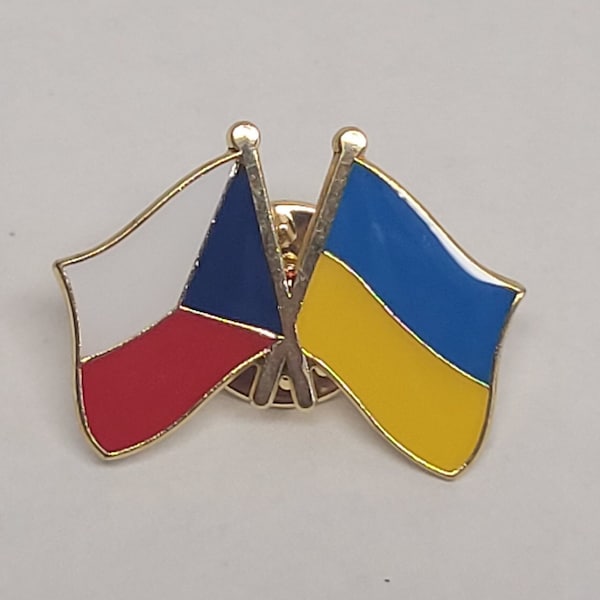 Czech Republic supports Ukraine lapel pin