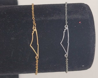Small stainless steel gold or silver Israel bracelet