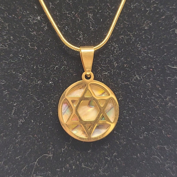 Gold or silver star of David necklace