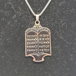 Stainless steel the Laws of Moses necklace