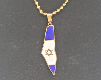Gold or silver plated Israel necklace