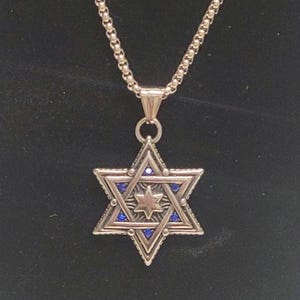 Men&#39;s stainless steel star of David necklace