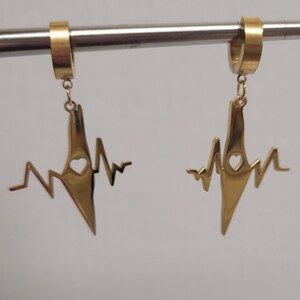Israel is my heartbeat boucles d'oreilles en acier inoxydable or ou argent