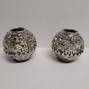 Set of two Jerusalem shabbat candlestick holders