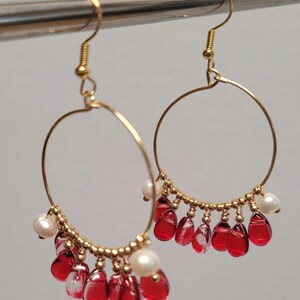 The bride red dangle earrings