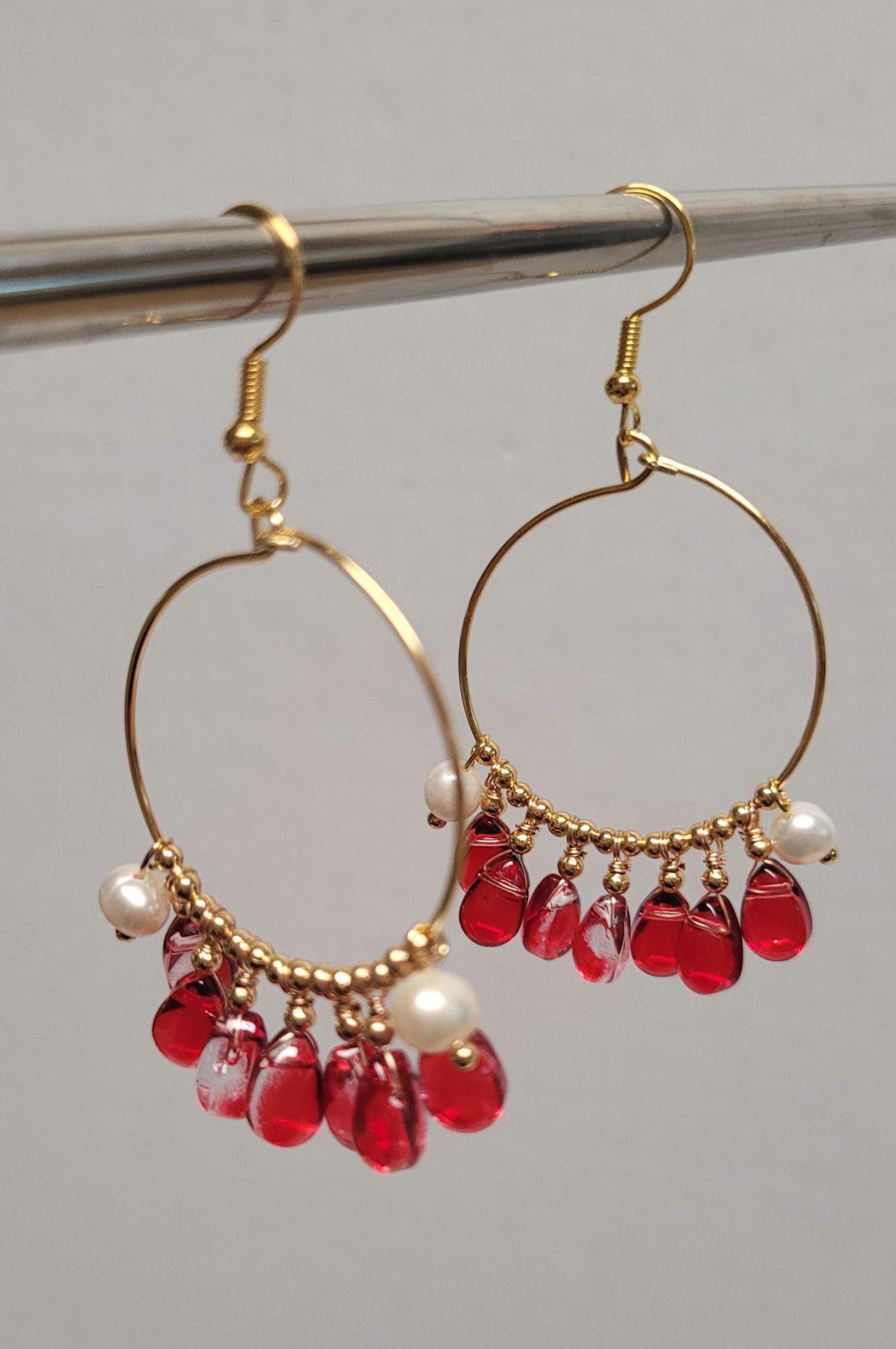 The bride red dangle earrings