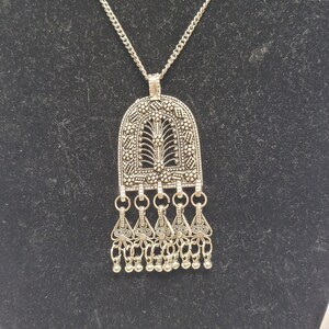Gate of Zion long silver necklace