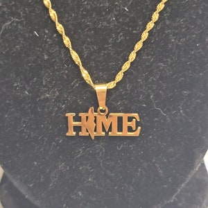 Collier Israel is my home en acier inoxydable et or