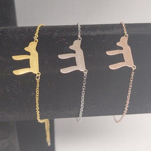 Stainless steel Hebrew Chai charm bracelet with lobster claw closure
