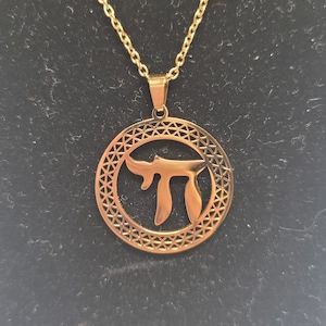 Stainless Steel Chai Jewish Necklace