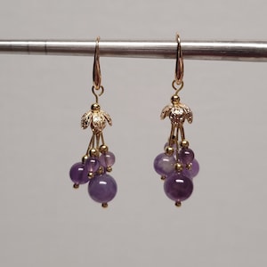 Queen Esther amethyst and gold plated earrings