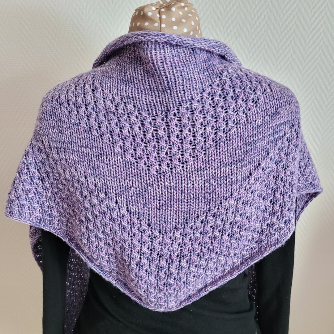 Lace Shawl Knitting Pattern, Knitted Triangle Scarf Pattern "kahden ...