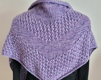 Lace Shawl Knitting Pattern, Knitted Triangle Scarf Pattern "Kahden", Designed for Fingering Yarn