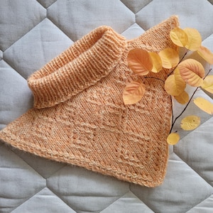 Lace Cowl Strickmuster, Rollkragen (PDF Pattern)