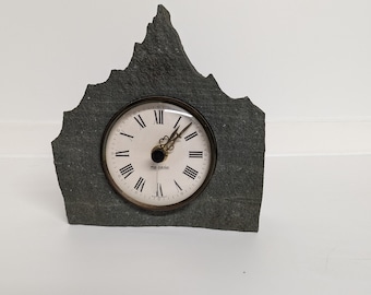 Vintage Clock Slate Cased Mercedes Wind Up Made in Waste Germany