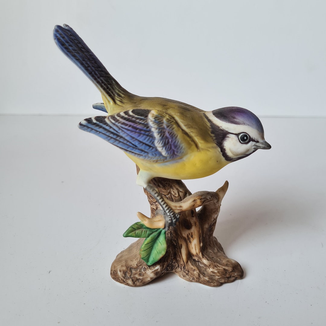 Bluetit Porcelain Figurine Maruri Bird Small Bird Ornament Etsy