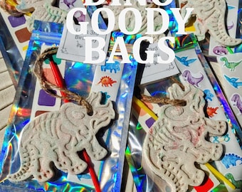Dinosaur Goody Bags Custom label, Waldorf / Montessori, Handmade Eco Friendly Sustainable Materials, Class Daycare Birthday Party Favors
