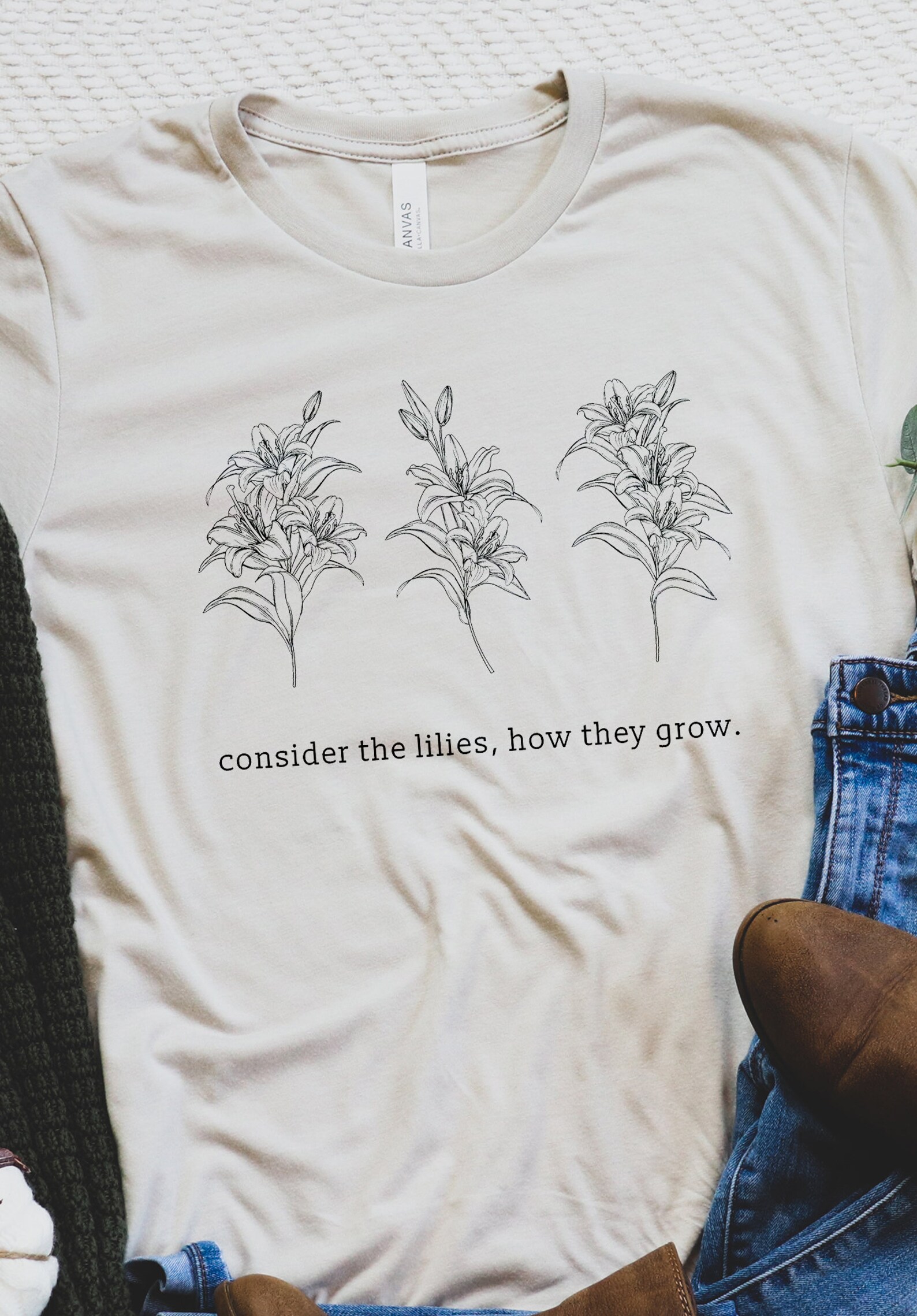 Consider the Lilies Bible Verse Flowers Wildflowers Do Not Etsy