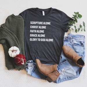 Fünf Solas christliches T-Shirt: Demonstrantion, ultraweich