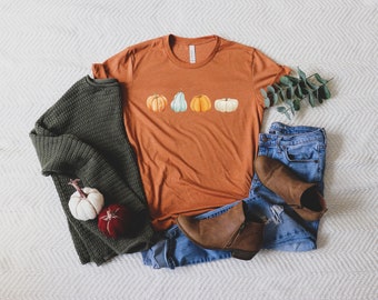 Pumpkin Row, Fall, Autumn, T-shirt, Pumpkin Shirt, Unisex Fit, Bella + Canvas, Christian Apparel