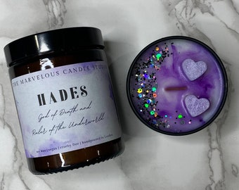 Hades Candle | God Of The Underworld | Greek Mythology | Bookish And Reverie Gift | Crackling Wood Wick Vegan Candle
