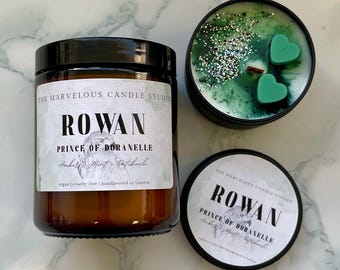 Vela Rowan con licencia oficial de TOG / Rowan Whitethorn / Regalo literario / Vela literaria / Regalo para amantes de los libros / Vela fandom