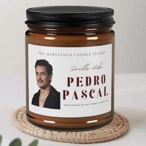 Smells Like Pedro Pascal Candle | Pop Culture Gift | Celebrity Candles | Daddy Is A State Of Mind | Pedro Pascal Fan Gift (US Shipping Only)