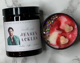 Smells Like Jensen Ackles Vegan Candles | Pop Culture Gifts | Celebrity Candles | Birthday Gift Ideas | Funny Novelty Gift