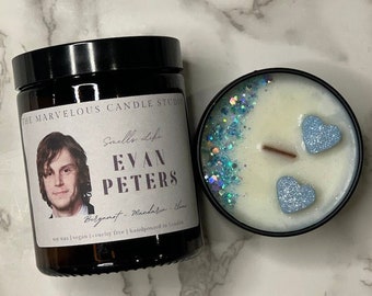 Smells Like Evan Peters Vegan Candles | Pop Culture Gifts | Celebrity Candles | Birthday Gift Ideas | Funny Novelty Gift