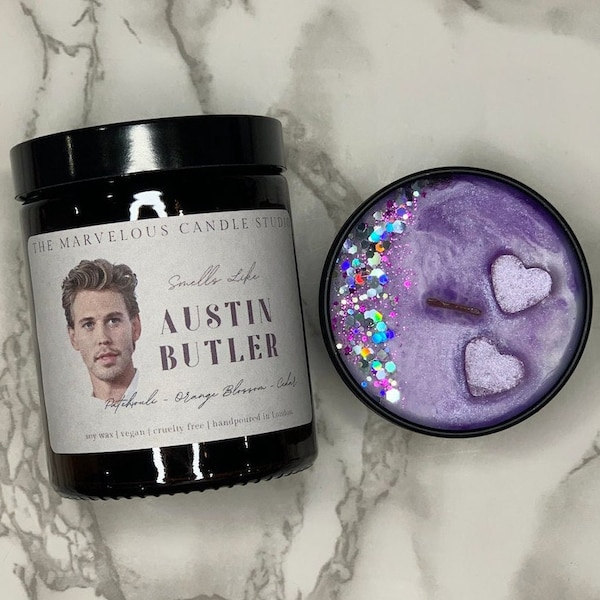 Smells Like Austin Butler Vegan Candles | Pop Culture Gifts | Celebrity Candles | Birthday Gift Ideas | Funny Novelty Gift