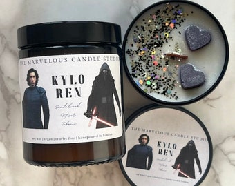 Bougie inspirée de Kylo | SW Fandom Vegan Bougies Et Fondants De Cire | Cadeaux fantaisie amusants Kylo R