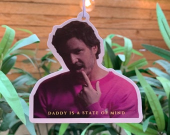 Pedro Pascal Car Air Freshener | Jasmine | Daddy Is A State Of Mind | Pedro Pascal Gifts | Funny Novelty Gifts