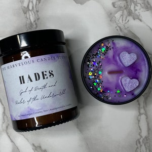 Hades Candle | God Of The Underworld | Greek Mythology | Bookish And Reverie Gift | Crackling Wood Wick Vegan Candle