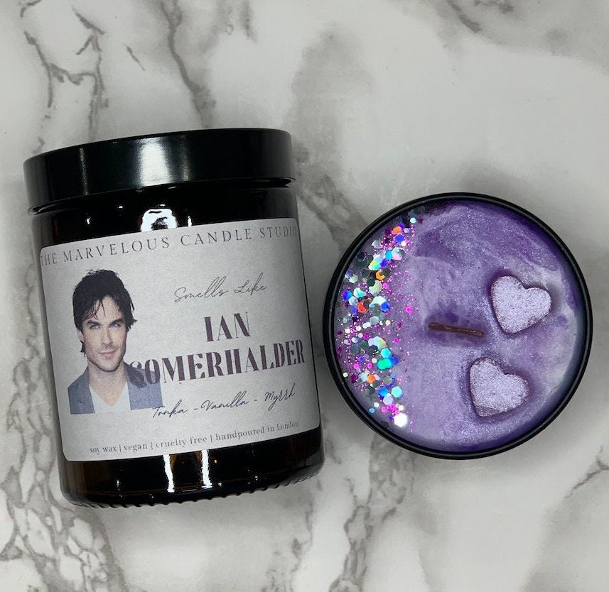 Smells Like Ian Somerhalder Candle | Pop Culture Gifts | Celebrity Vegan Candle | Birthday Gift Ideas | Funny Novelty Gift