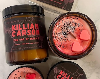 Vela de Killian Carson / Serie Legado de Dioses de Rina Kent / Dios de la Malicia / Vela de Romance Oscuro / Merchandising de BookTok / Regalo para amantes de los libros