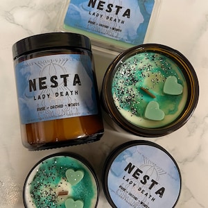 Vela Nesta Archeron con licencia oficial de ACOTAR Merch / Vela de cera de soja / Sarah J Maas Una corte de espinas y rosas Regalo literario imagen 1