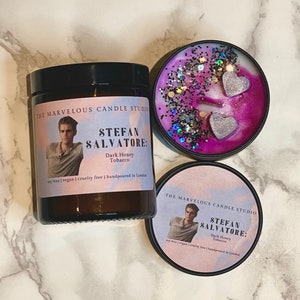 Stefan Salvatore Candle | Vampire Birthday Gift Ideas | TVD Fandom Gift | Team Stefan