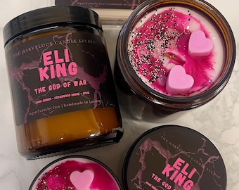 Vela de Eli King / Serie Legacy of Gods de Rina Kent / God of War / Vela de romance oscuro / Merchandising de BookTok / Regalo literario