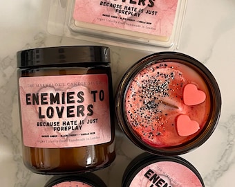 Enemies To Lovers Candle | Gift For Book Lovers | Book Tropes | Bookish Literary Gift | Bookworm Gift | Spicy Fantasy Romance