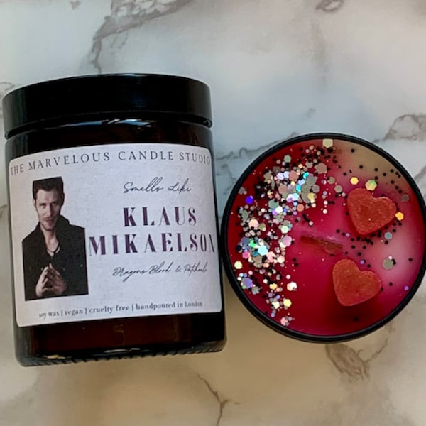 Smells Like Klaus Mikaelson Candles | Original Vampire Birthday Gift Ideas | Mikaelson Fandom Gift | Team Klaus