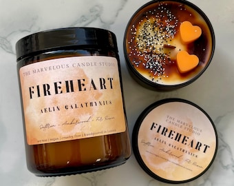 Vela Corazón de Fuego con licencia oficial de Throne of Glass Merch / Aelin Galathynius TOG / Reina de Terrasen Regalo para amantes de los libros / Amante de los libros