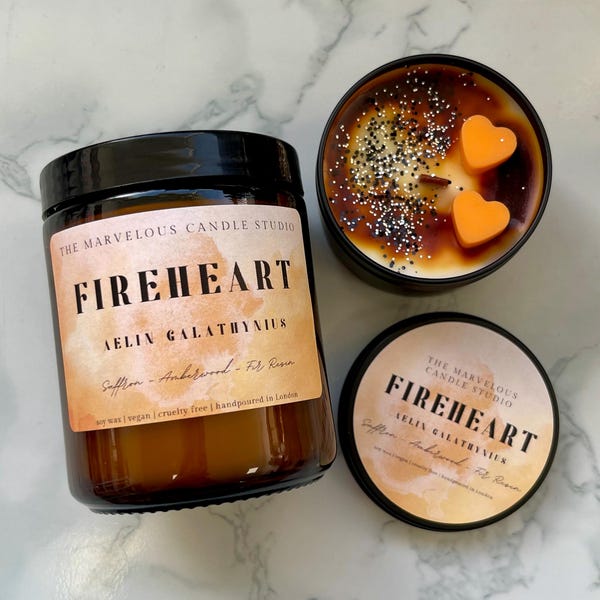 Fireheart Candle | Throne of Glass Fan Parody Candle  | Aelin Galathynius TOG | Queen of Terrasen Bookish Gift | Book Lover