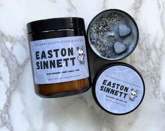 Easton Sinnett Candle | The Sinner | Dark Romance Gift | Booktok Gift | Easton Bradley Sinnett | Bookish Vegan Candle
