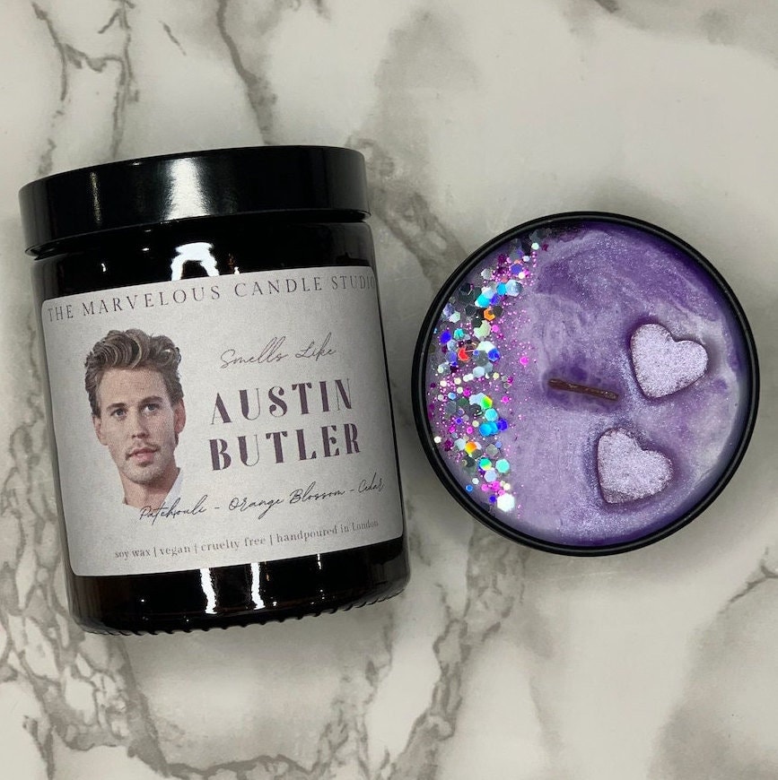 Riecht nach Austin Butler Vegan Kerzen | Pop Kultur Geschenke | Promi-Kerzen | Geburtstag Geschenkideen | Lustiges Neuheit Geschenk