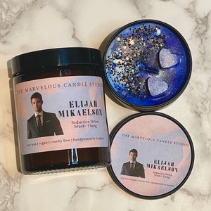 Vela de Elijah Mikaelson en preventa / Ideas originales para regalos de cumpleaños de vampiros / Regalo para fans de Mikaelson / Equipo Elijah