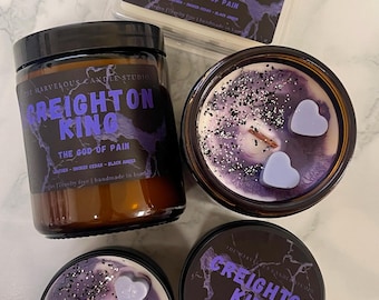 Vela de Creighton King / Serie Legado de Dioses de Rina Kent / Dios del Dolor / Vela de Romance Oscuro / Merchandising de BookTok / Regalo para amantes de los libros