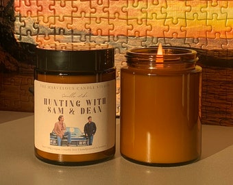 Hunting With Sam And Dean Candle | Dean Winchester | Sam Winchester |Jensen Ackles |  Jared Padalecki |  6oz